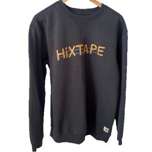 Carhartt HARDY HIXTAPE Sweatshirt Mens Large Original Fit Crew Neck Black